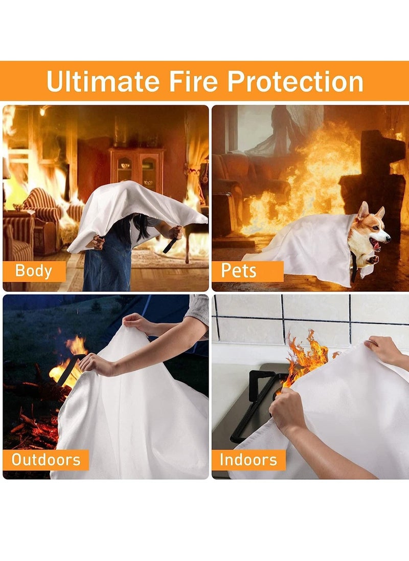 Excefore - Fire Blankets Emergency for Home, Prepared Emergency Fire Retardant Blanket for, Fireproof Blanket for Kitchen, Camping, Grill, Car, Office, Warehouse, School, Picnic, Fireplace(2PCS) - Image 1