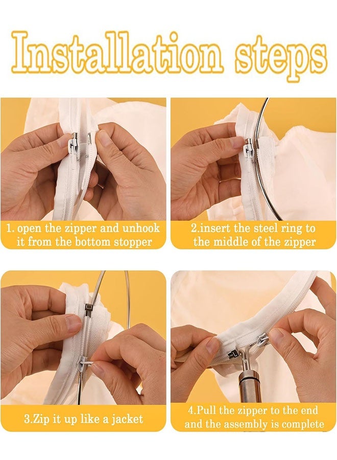 Ultra Fine Mesh Strainer Bags, 2 Pcs Reusable Mesh Filter Bags with 1 Pcs Stainless Steel Handle Frame for Filter NutMilk, Coffee, Milk, Butter, Juices and Fresh Cheese - Image 3