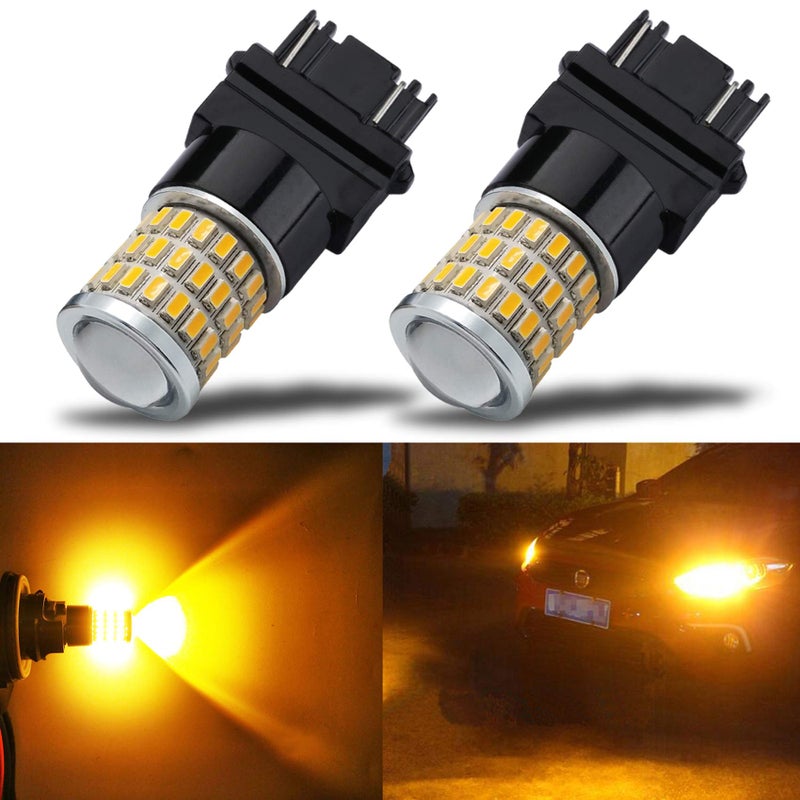 iBrightstar 3157 LED Bulb Amber 3157a LED Turn Signal Bulbs Super Bright for vehicle Blinker Lights and Turn Signal Lights 2 Pack