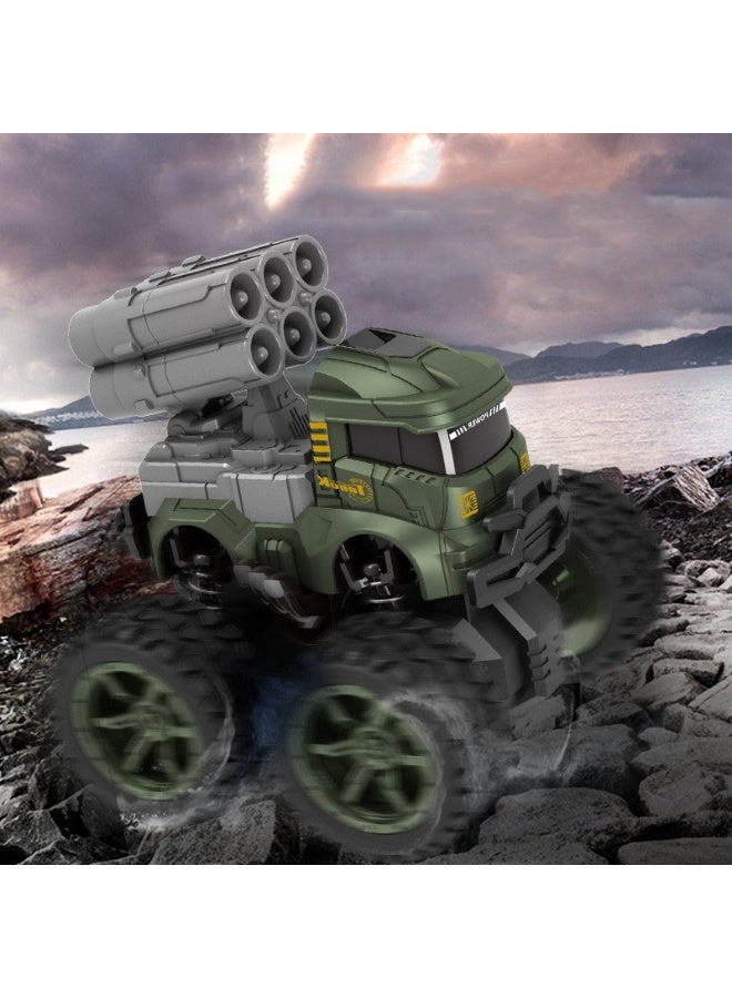 HALAMODO 【4PCS Military Pull-Back Vehicles Set】Kids Inertia Military Toy Cars | Missile Launcher Truck/Two Rocket Launcher Trucks/Anti-Aircraft Vehicle Simulation Models | Military Theme Toys For Boys & Girls Aged 3+ | Durable & Safe ABS Material | Front-Wheel Drive Rear-Wheel Slide Inertia System | Smooth & Rounded Edges | Movable Joints For More Fun | Develop Cognitive Ability + Hands-On Skill + Social Skill | Battery-Free Eco-Friendly Design | Perfect For Military Fans Collection - Image 2