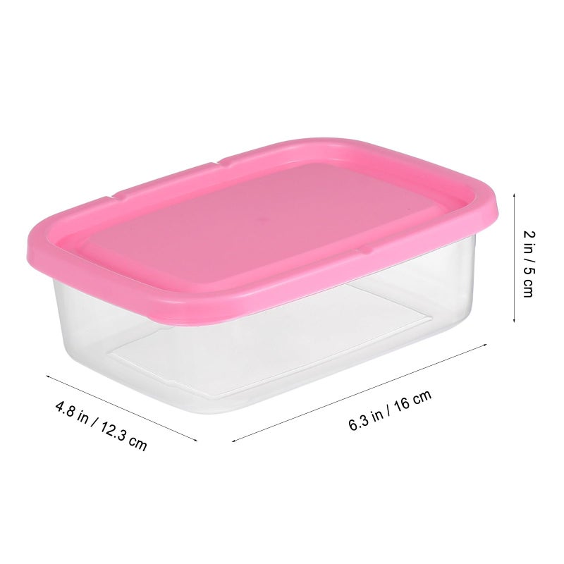 Pink 6Pcs 650ml Airtight Leakproof Food Storage Containers for Fridge Meal Prep - Image 3