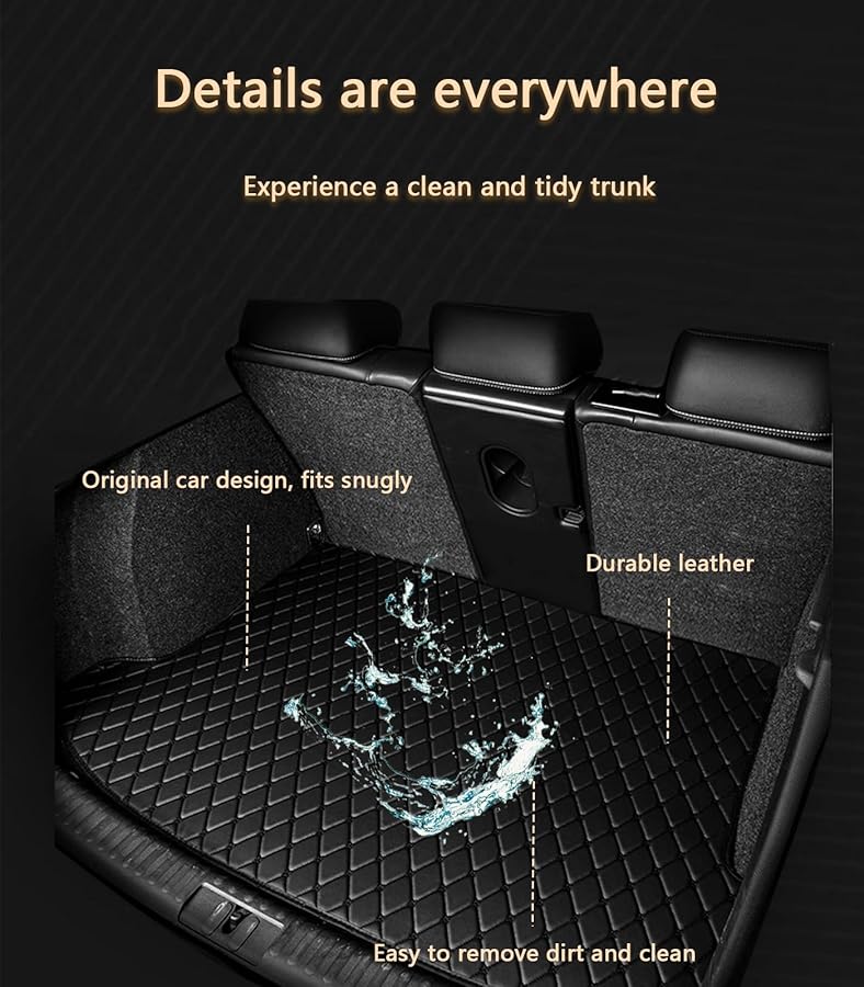 Mercedes Benz S Class All Weather Cargo Mat Anti Slip Trunk Liner Black Beige - Image 4