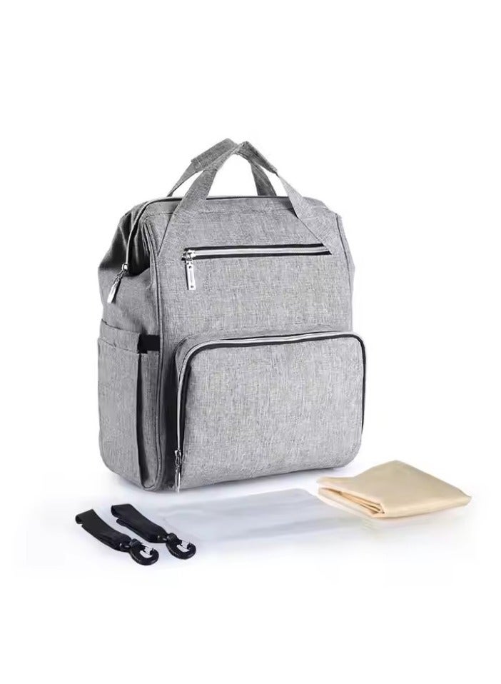 Baby Diaper Bag Backpack，Baby Travel Bag with Insulated Pockets ，Large Capacity Baby Bag ，Waterproof Multi Function Travel Diaper Backpack with Changing Pad, Durable Travel Essentials for Moms and Dads (Gray) - Image 2