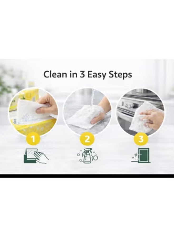 Bubble Cleaning Towels Lemon 68 PCS – Foam Cleaning Towels Reusable Multi Purpose - Image 2