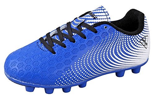 Vizari USA Stealth Boys Girls Soccer Cleats | Youth Firm Ground Athletic Outdoor Football Shoes for Toddler, Little Kid, Big Kid | Lightweight & Durable Blue/White - Image 1