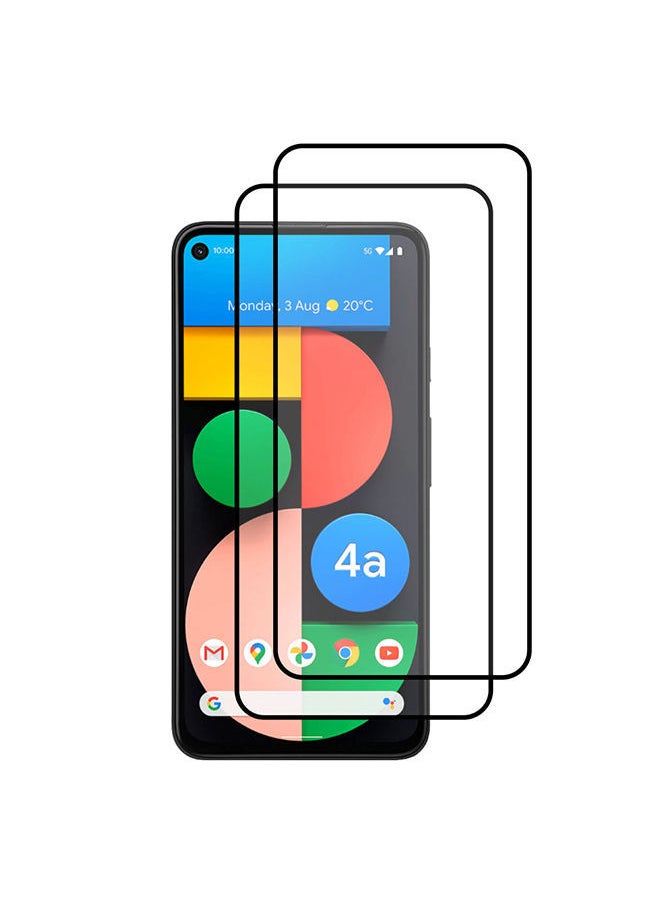 نيبمينينت قطعتان من لاصقة حماية سوبر شيلدز للشاشة الزجاج المقوى 3D لهاتف جوجل بيكسل 4A 5G (مقاس 6.2 بوصة) شفاف/ أسود  - Image 1