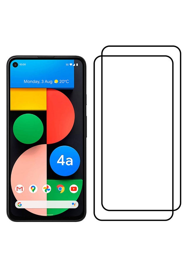 نيبمينينت قطعتان من لاصقة حماية سوبر شيلدز للشاشة الزجاج المقوى 3D لهاتف جوجل بيكسل 4A 5G (مقاس 6.2 بوصة) شفاف/ أسود  - Image 3