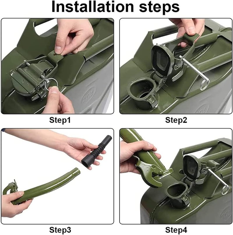Jadeshay Jerry Can Spout with Hose Compatible with All NonCARB NATO Style Jerry Cans LeakProof Design Easy Pouring - Image 4