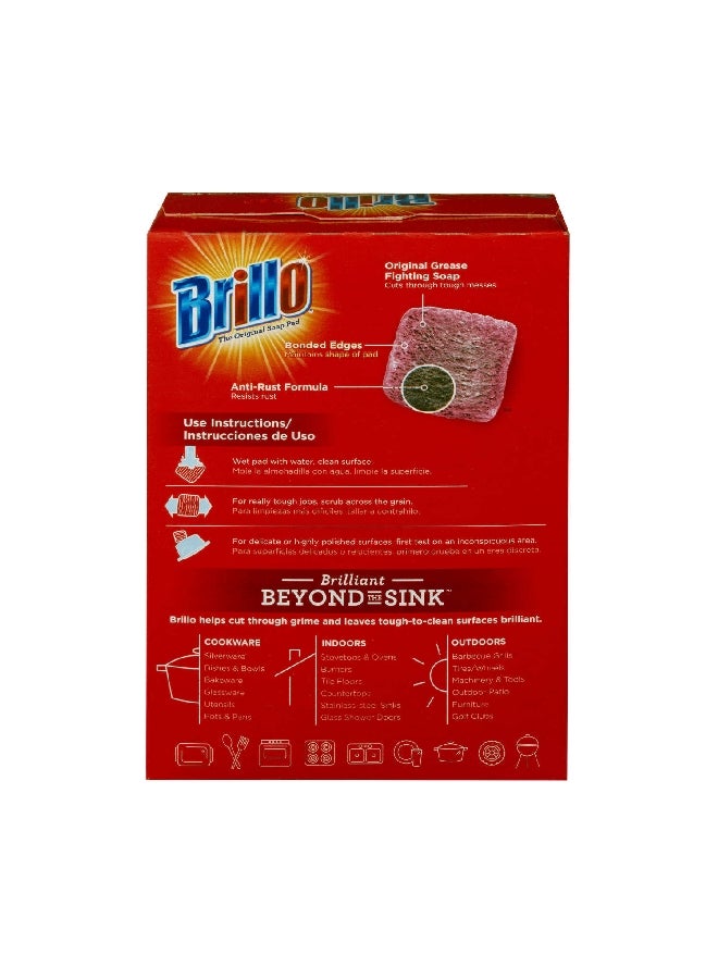Brillo 10-Piece Multi-Purpose Heavy Duty Steel Wool Soap Pad Red 18.29 x 6.1 x 12.95 cm 1430438 - Image 2