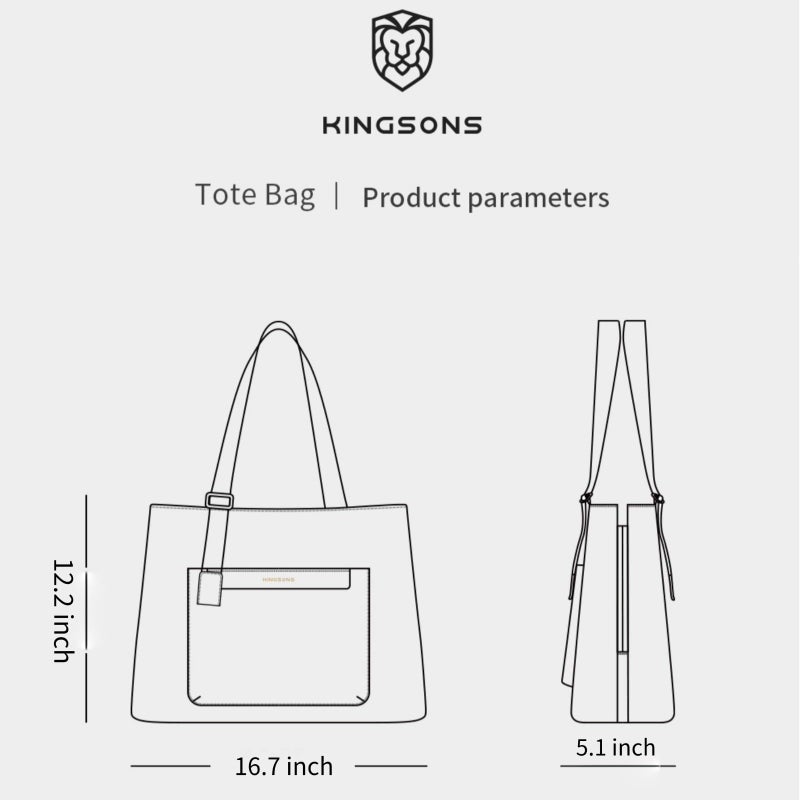 KINGSONS Tote Bag for Women, Large Nylon Tote handbags, waterproof Laptop Tote with 14" MacBook Pro Compartment, Multi-Pocket zipper tote bag for Travel, Beach, School, Work,Black (KS25001-Black-US-1) - Image 3
