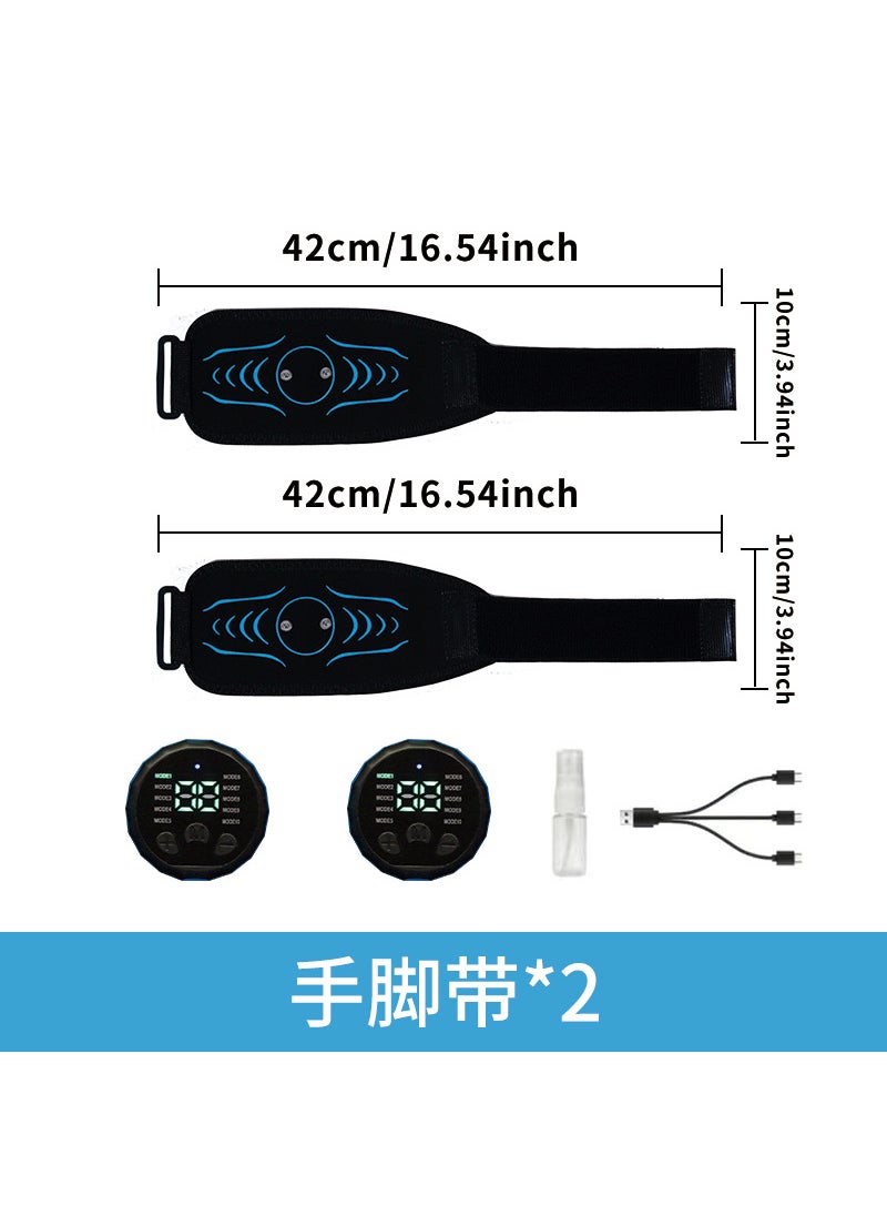 Generic Silicone pulse belt massage EMS Fitness instrument muscle stickers training abdominal muscle stickers abdominal trainer massage arm LegW5 Blue (convex bag 2 hands and feet with two-piece set) W5 Blue (convex bag 2 hands and feet with two-piece set) 