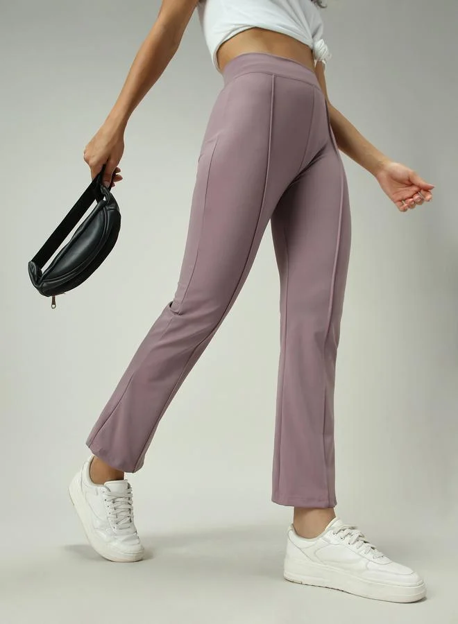 Outzidr  Purple Fitted Flared Leggings for Women | Best Price UAE