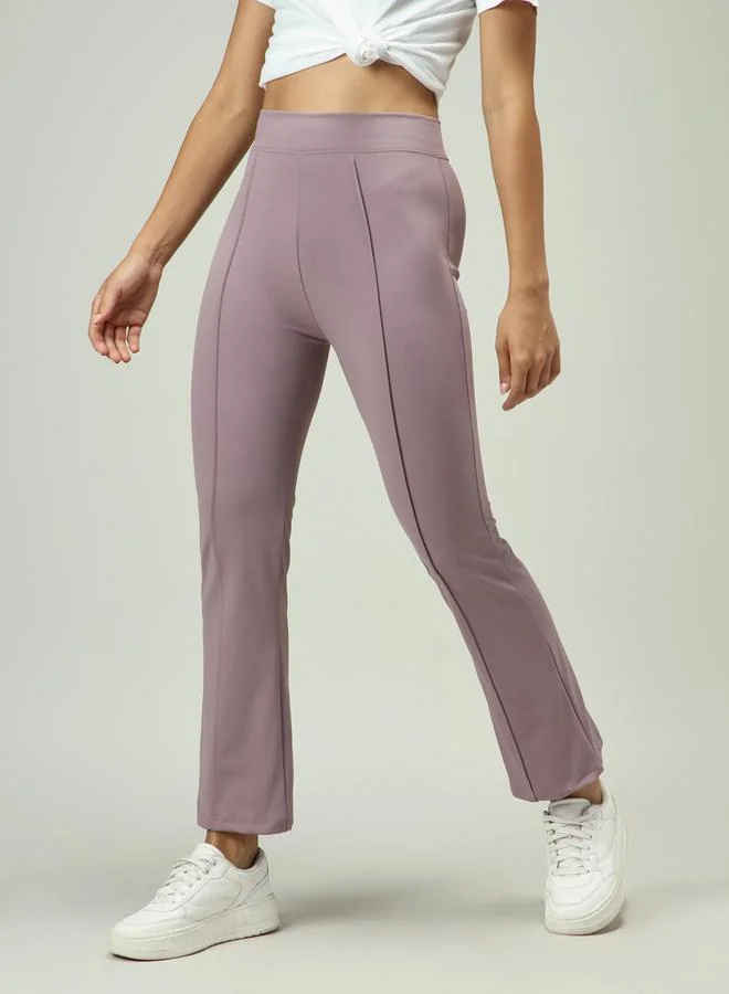 OUTZIDR Purple Fitted Flared Leggings