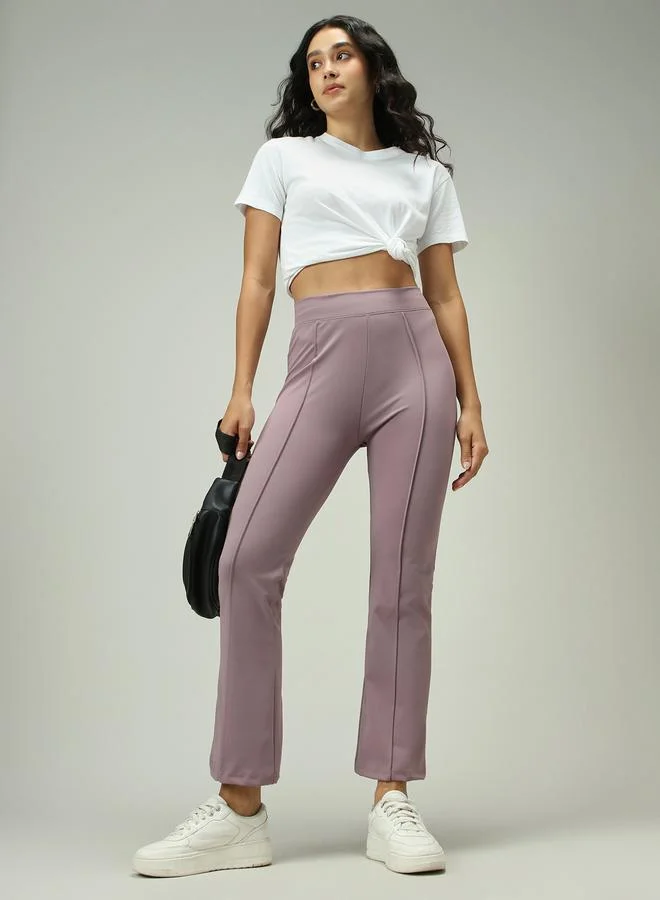 Outzidr  Purple Fitted Flared Leggings for Women | Best Price UAE