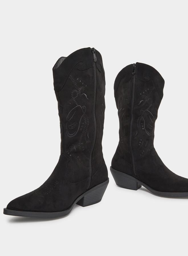 ستايلي بوت بتصميم غربي يصل للكاحل - Image 4