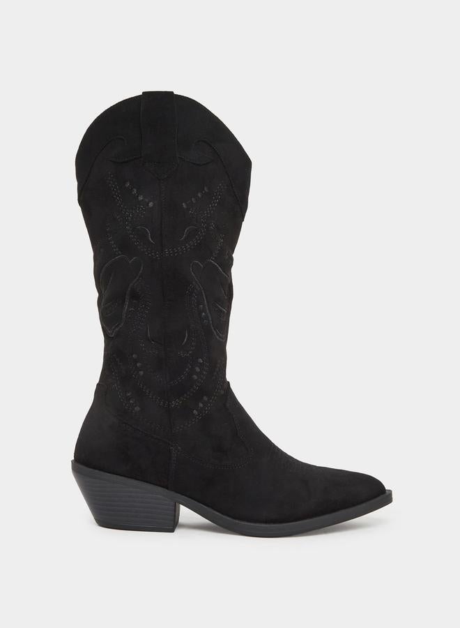 ستايلي بوت بتصميم غربي يصل للكاحل - Image 1