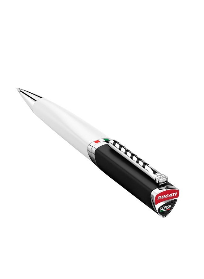دوكاتي كورس قلم تروفيو بلمسة نهائية سوداء غير لامعة وفضية بيضاء - Image 2