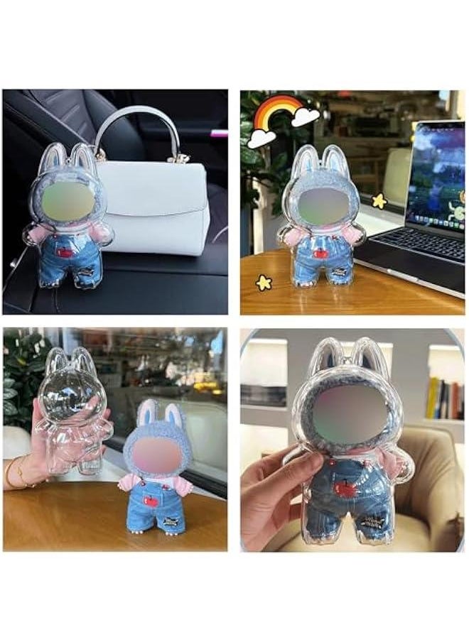 Arabest Protective Case for LABUBU, Plastic Clear Display Box with Key Chain for LABUBU Doll, Protective Cover for labubu Plush Toy, Transparent PVC Bag for Storage (No Doll, 17cm)  - Image 3