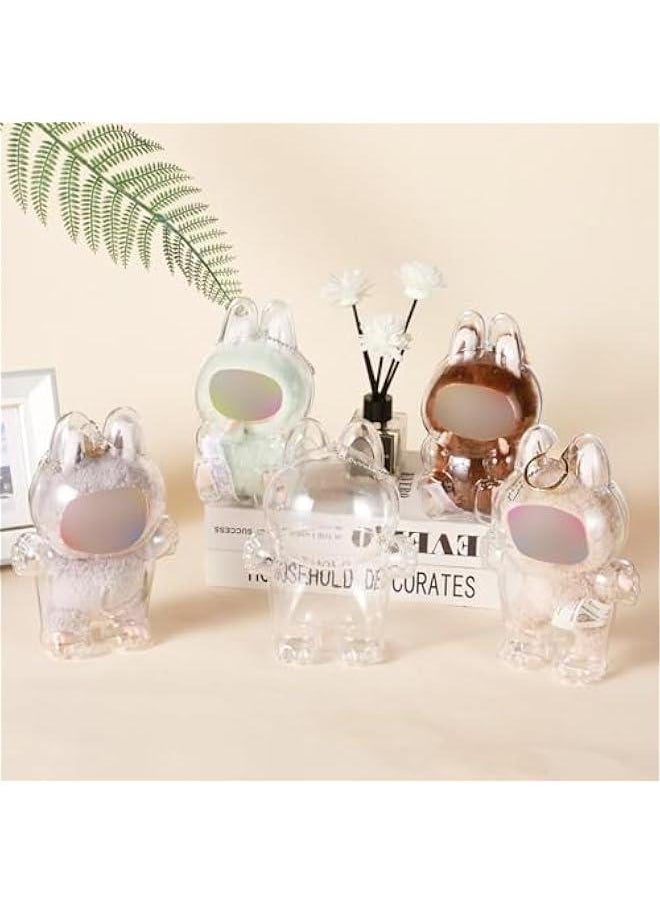 Arabest Protective Case for LABUBU, Plastic Clear Display Box with Key Chain for LABUBU Doll, Protective Cover for labubu Plush Toy, Transparent PVC Bag for Storage (No Doll, 17cm)  - Image 4