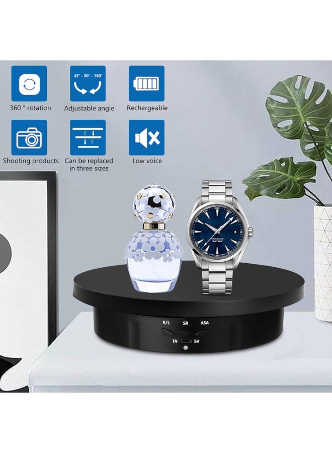 شو وو منصة عرض كهربائية 3 في 1، حامل عرض دوار 360 درجة، منصة عرض آلية مع جهاز تحكم عن بعد للتصوير الفوتوغرافي، عرض المنتجات، المجوهرات، الساعات، النماذج ثلاثية الأبعاد، المقتنيات - Image 5