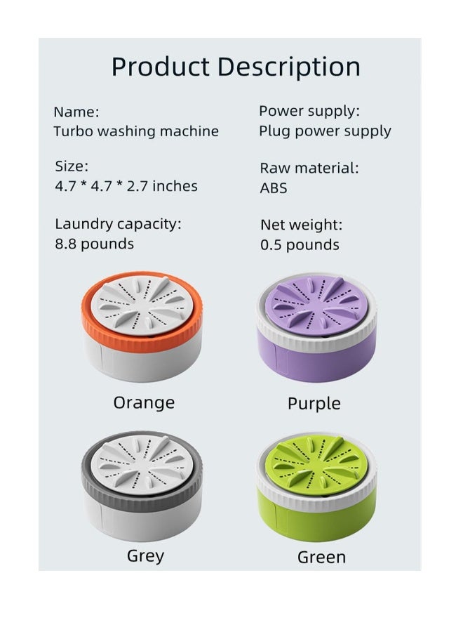 Portable Mini Washing Machine Fully Automatic with Remote Control Three Speed for Travel and Camping in Gray - Image 2