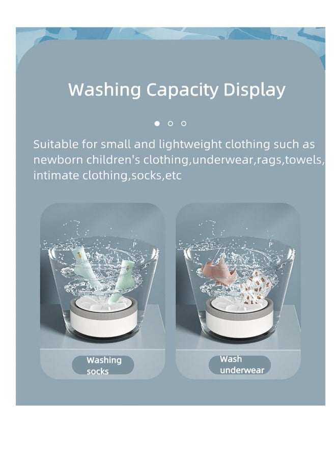Portable Mini Washing Machine Fully Automatic with Remote Control Three Speed for Travel and Camping in Gray - Image 5