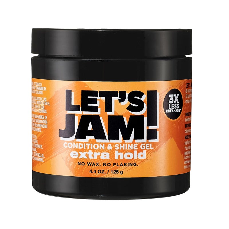 SoftSheen-Carson SoftSheenCarson Lets Jam Shining and Conditioning Hair Gel by Dark and Lovely Extra Hold All Hair Types Styling Gel Great for Braiding Twisting  Smooth Edges Extra Hold 44 oz 
