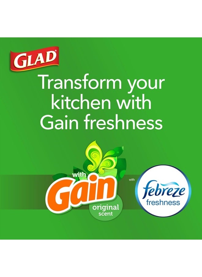 Glad - Trash Bags, ForceFlex Tall Kitchen Drawstring Garbage Bags‚ 13 Gallon White Trash Bag, Gain Original scent with Febreze Freshness‚ 40 Count (Package May Vary) - Image 1