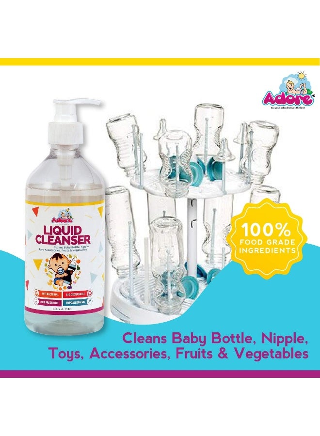 Adore Anti-Bacterial Liquid Cleanser of Baby Bottles, Nipple, Accessories, Toys, Fruits and Vegetables | Baby Bottle Cleaning Liquid (500 ml) - Image 3