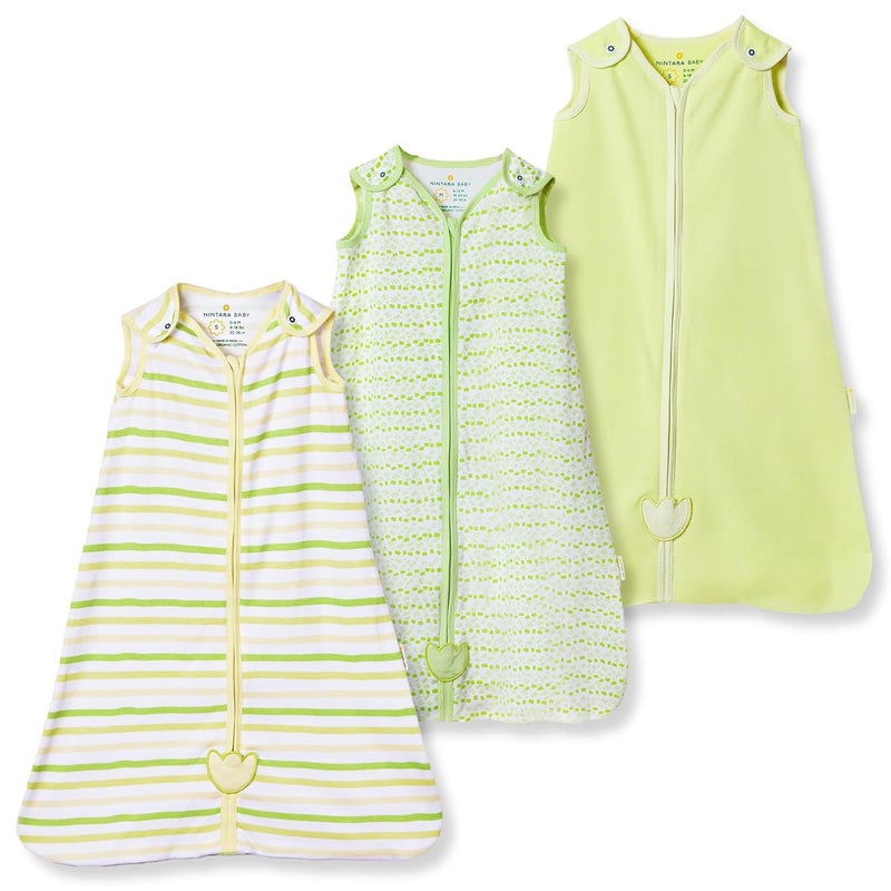 NINTARABABY 05 TOG Sleep Sack Premium Organic Cotton Lightweight Wearable Blanket for Newborns Infants Toddlers 024 Months Unisex Baby Sleeping Bag Gifts for Babies Pack of 3 - Image 1