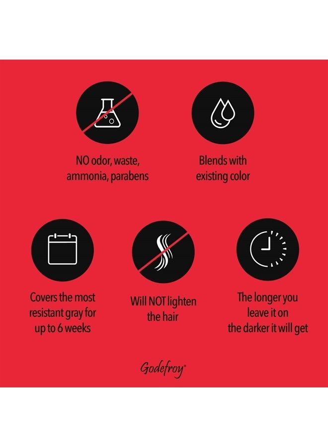 Godefroy Hair Color Kit for Spot Coloring, Covers Up Gray Hairs, Natural Black, 4-Application Kit - Image 4