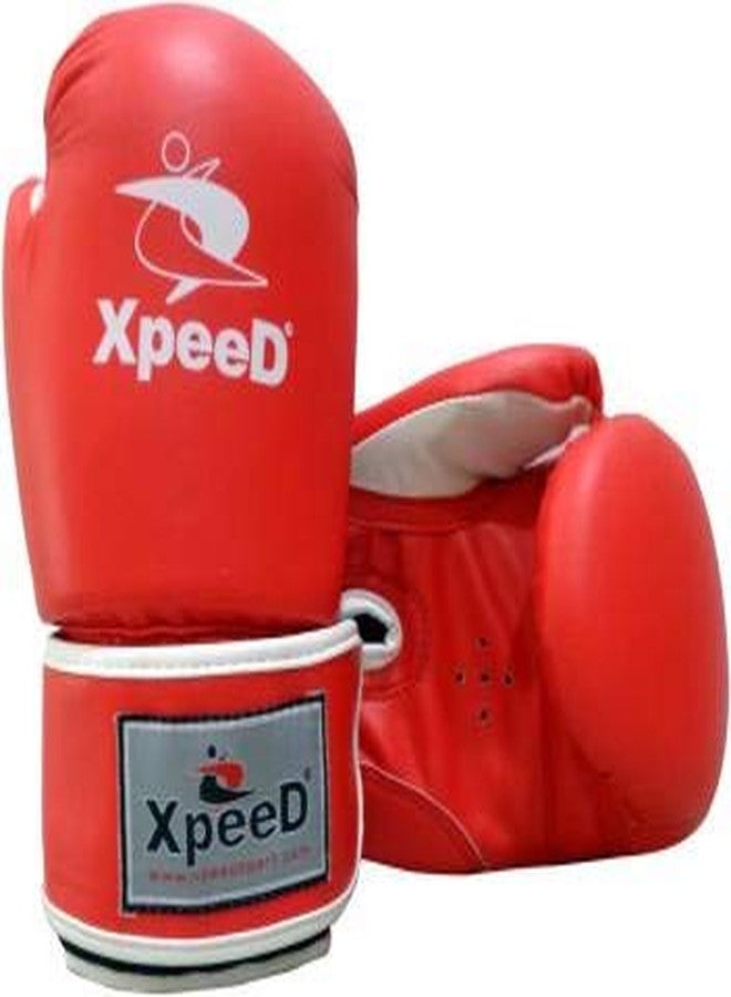Massive Speed System XpeeD Contest Red Boxing Gloves in PU Leather Fully Secure Pair 12 Oz for Heavy Practice Training Workout (Shock Absorbing) - Image 1