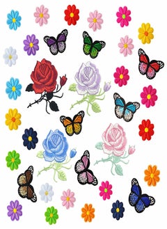 KASTWAVE Iron Sew on Patches for Clothing 36Pcs Flowers Butterfly Embroidery Applique Patches for Arts Crafts DIY Decor Jeans Jackets Clothing Bags Sewing Floral Repair Patch DIY Accessory  for Clothes  - Image 1