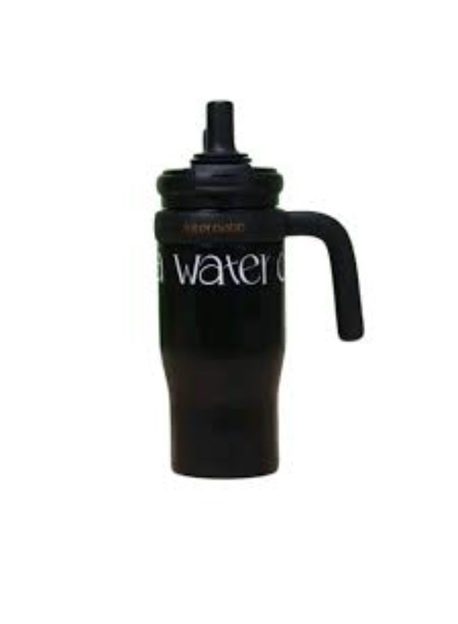 Large Coffee Mug with Straw and HandleTravel Mug for Car & Gym Hot and Cold Drinks BLACK - Image 1