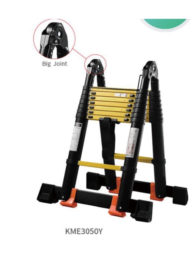 Double Telescopic Ladder, 8.2m(4.1 +4.1), Durable Aluminum, Foldable & Extendable - Image 2