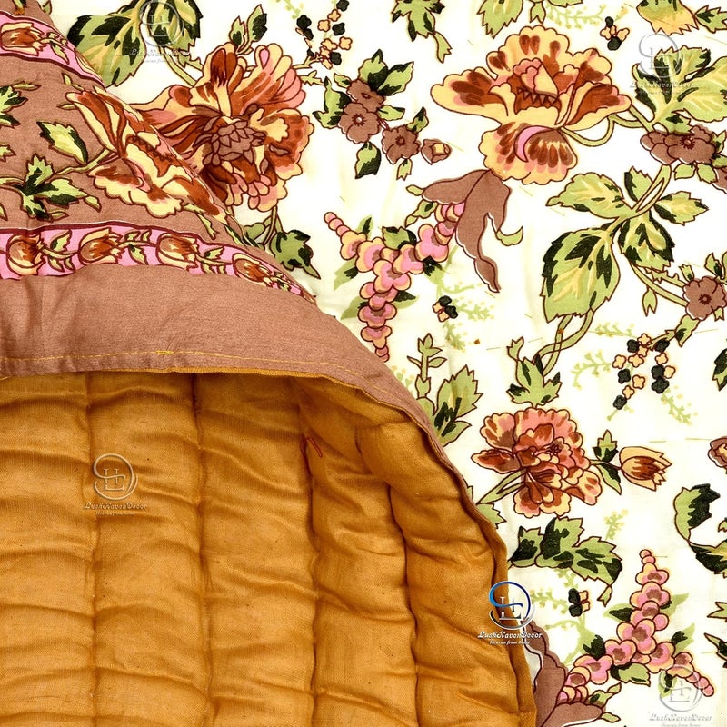 THROWS HOME DECOR بطانية سرير مزدوج من القطن العضوي 400 TC بتصميم جايبوري - Image 5