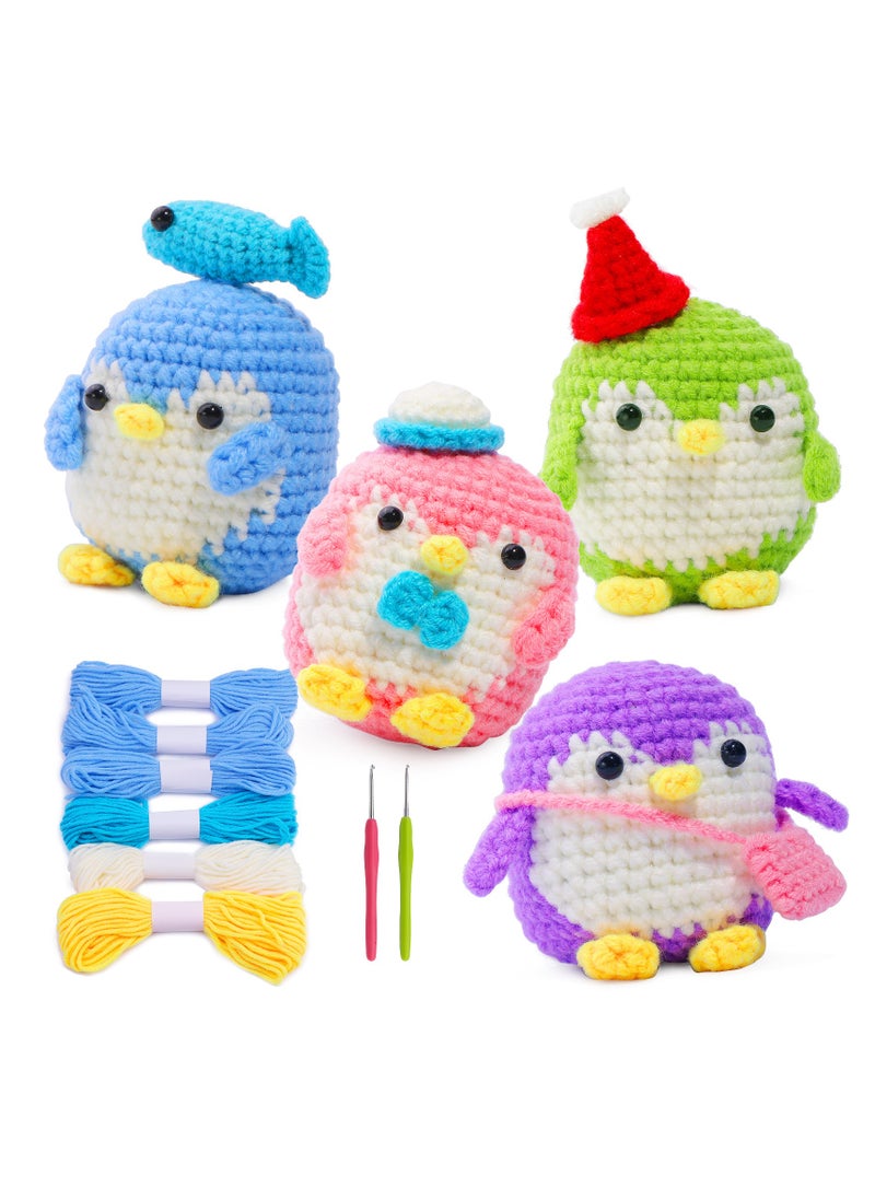 Arabest - Weaving Penguin, Doll Material Pack, Hook Hook Music, Handmade, DIY Knitted Wool, Blue - Image 1