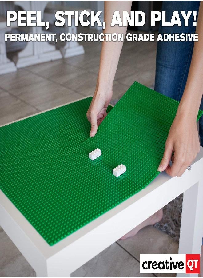 Creative QT Creative QT MakerBase - Peel-and-Stick Building Blocks Baseplates 10”x10” for All Major Brands of Toy Building Sets, Sturdy Stacking Blocks Table Base, Building Bricks Play Table Top  - Image 3
