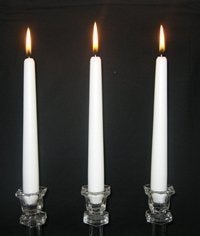 Light In The Dark White Taper Candles 8 Inch Burns 7 Hours Set of 36