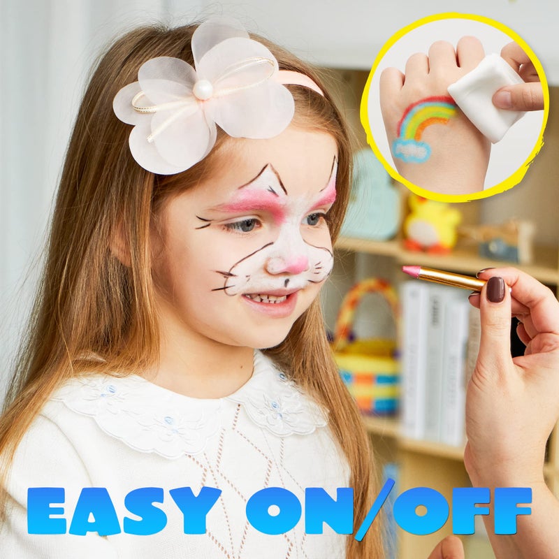 JOYIN 24 Colors Face Paint Safe & Non-Toxic Face and Body Crayons (Large Size 3 inch) Ultimate Party Pack Including 6 Metallic Colors for Birthday Toy Makeup Party Suppiles, Gifts for Kids Girls Boys - Image 5