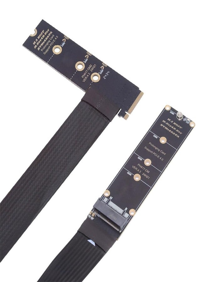 NFHK NGFF M-Key NVME Male to Female Extension PCI Express Cable 30cm Right Angled Type 90 Degree PCI-E 4.0 for Mainboard SSD 2230/2242/2260/2280 - Image 1