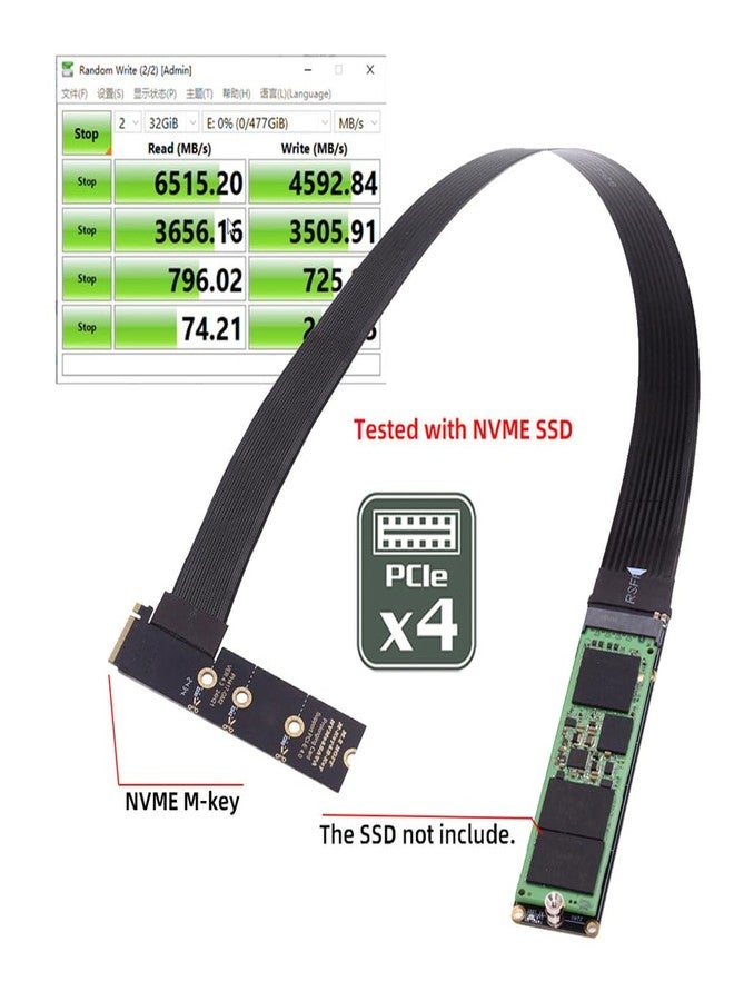 NFHK NGFF M-Key NVME Male to Female Extension PCI Express Cable 30cm Right Angled Type 90 Degree PCI-E 4.0 for Mainboard SSD 2230/2242/2260/2280 - Image 4