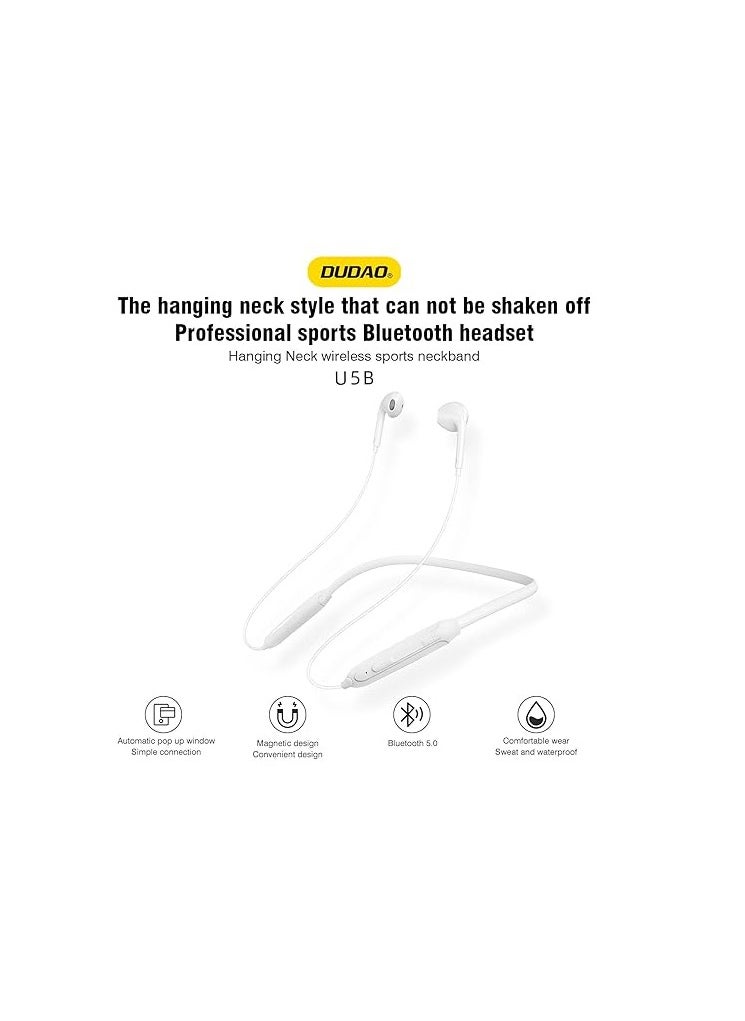 DUDAO - INET Magnetic Suction in-ear wireless Bluetooth headphones white (U5B) - Image 1