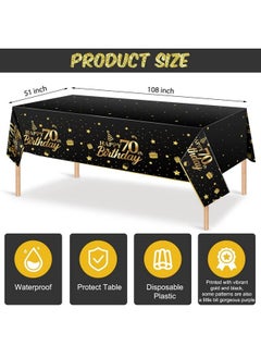 Zonon 70Th Birthday Party Decorations For Men Cheers Birthday Banner Black Gold Balloons Hanging Swirls Honeycomb Centerpieces And Disposable Tablecloth For Men Women 70Th Birthday Decorations  - Image 4