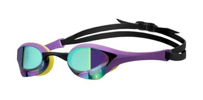 ARENA Cobra Ultra Swipe Racing Swim Goggles - Anti-Fog, Polycarbonate Mirror Lens, Yellow Copper/White