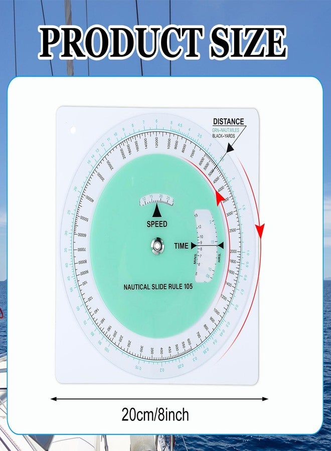 Saypacck Marine Navigation Slide Rule Nautical Plotter Protractor Ship Navigation Tools Course Plotter Divider - Image 2