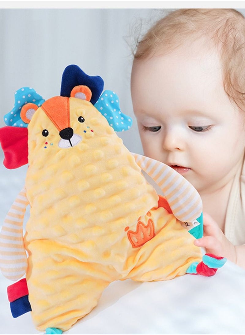 Loquat Baby Comfort Pillow Plush Grip Lion Toy Baby Puzzle Puppet Sleep and Early Education 36*28cm Yellow  - Image 2