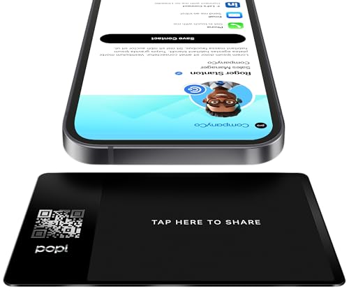 Popl Smart NFC Business Card - Sleek Modern Digital Business Card w/Instant App-Free Sharing - Customizable NFC Cards Compatible w/iPhone & Android (Metal Black) - Image 1