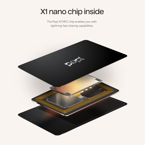 Popl Smart NFC Business Card - Sleek Modern Digital Business Card w/Instant App-Free Sharing - Customizable NFC Cards Compatible w/iPhone & Android (Metal Black) - Image 4