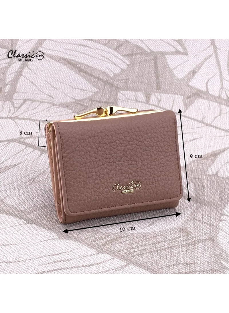 Classic Milano Pink (JFL-5-7368-380) Classic Milano Premium Faux Leather Wallet for Women with Coin Clipped | Ladies Wallet Stylish Card Holder Purse | Slim Women's Wallet for Daily Use, Travel, and Gifting for Women | Best Price UAE